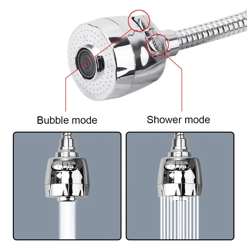Kepala Kran Wastafel Cuci Piring Booster Selang Keran Shower Bahan Stainless WXJ-4 air 2