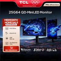 Gambar TCL 25 Inch Gaming Monitor - QD-Mini LED - 300Hz Refresh Rate - 97% DCI-P3 - 1ms (GTG) Response Time - Precise Dimming - Flexible Stand - Monitor Vertical Horizontal - Monitor IPS - Monitor Komputer  (Model: 25G64) dari TCL Indonesia Official Kota Tangerang 1 Tokopedia