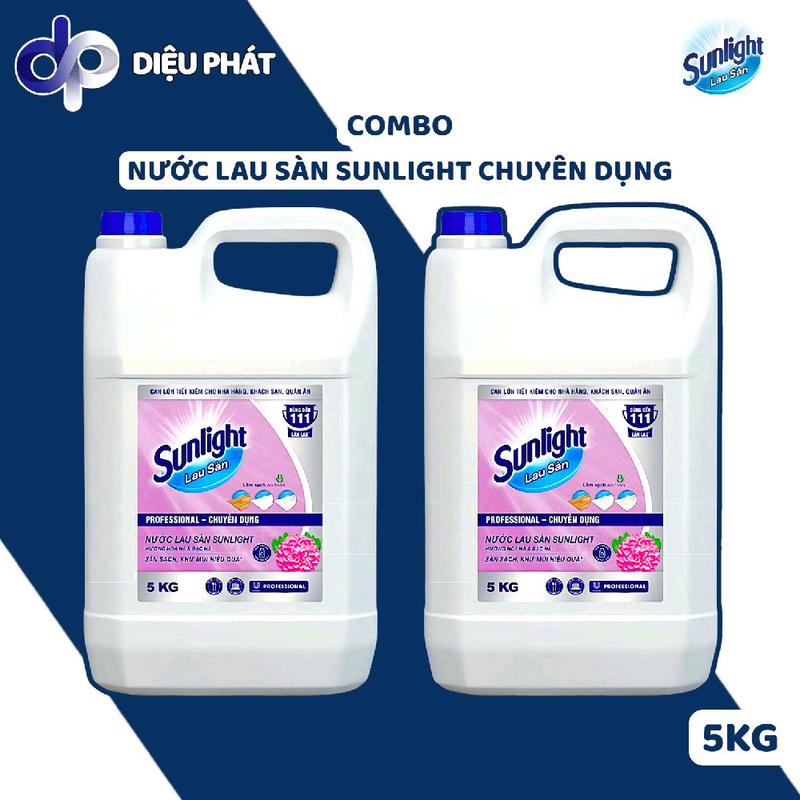  COMBO Nước Lau Sàn Sunlight Hương Hoa Hạ & Bạc Hà Can 5Kg - Làm Sạch Sàn Nhà Sáng Bóng - Chuyên Dụng Nhà Hàng Khách Sạn Quán Ăn 
