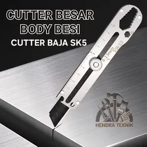 CUTTER BODY BESI KATER BESAR SERBAGUNA PISAU CUTTER MODEL PUTAR PLAT CHROME 18MM