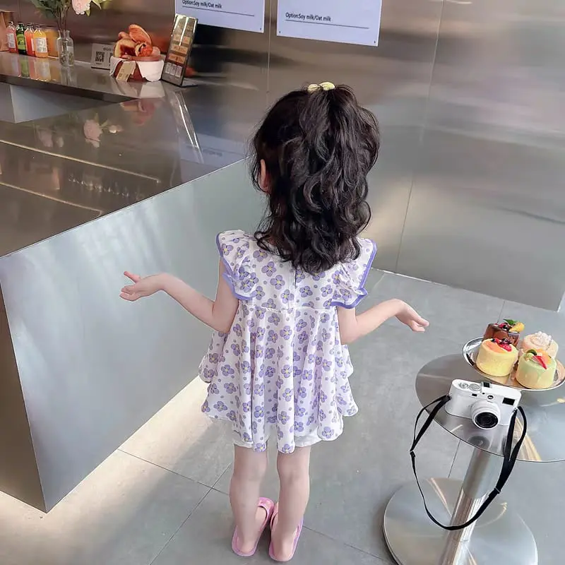 Baju Anak - Setelan Anak Perempuan Midori Pita Motif Bunga Terlaris / Fashion Oneset Anak Korean Style 3