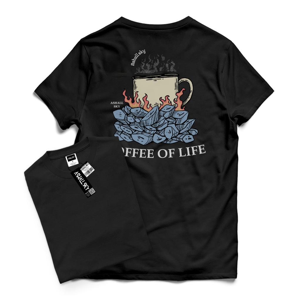 Ashall.sky Baju Kaos Distro Pria Warna Putih Coffee Life Kaos Oblong Katun Combed 30s Ashall.sky Baju Kaos Distro Pria Warna Putih Coffee Life Kaos Oblong Katun Combed 30s