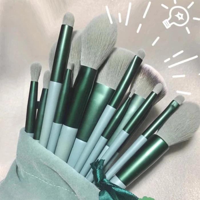 Paket Kuas Make Up Lengkap Set [ 13 in 1 ] Mini Travel Brush Makeup Eye Shadow Foundation Blusher Tools Set 6