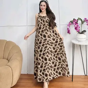 NEW Yukensi Panjang Semata Kaki Tali Karet Kain Rayon Lembut Over Size XXL LD115cm Daster Nyaman Tanpa Lengan Dress Wanita Busui Ibu Menyusui Motif Cantik