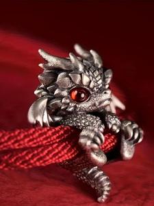 パンクスタイル ドラゴン柄 調整可能 ペンダントブレスレット ユニセックス ファッションジュエリー ユニーク ギフト向け