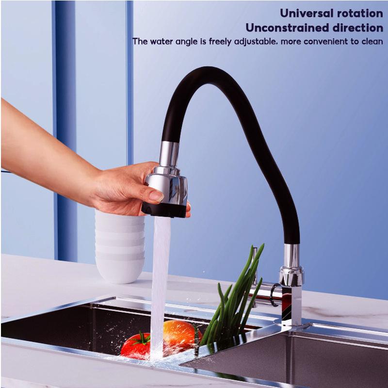 Kran Angsa Dapur Fleksibel/Kran Angsa Wastafel Kran Angsa Cuci Tangan Kran Air Kran Angsa Wastafel Black-1/2 Inch 2 Mode 5