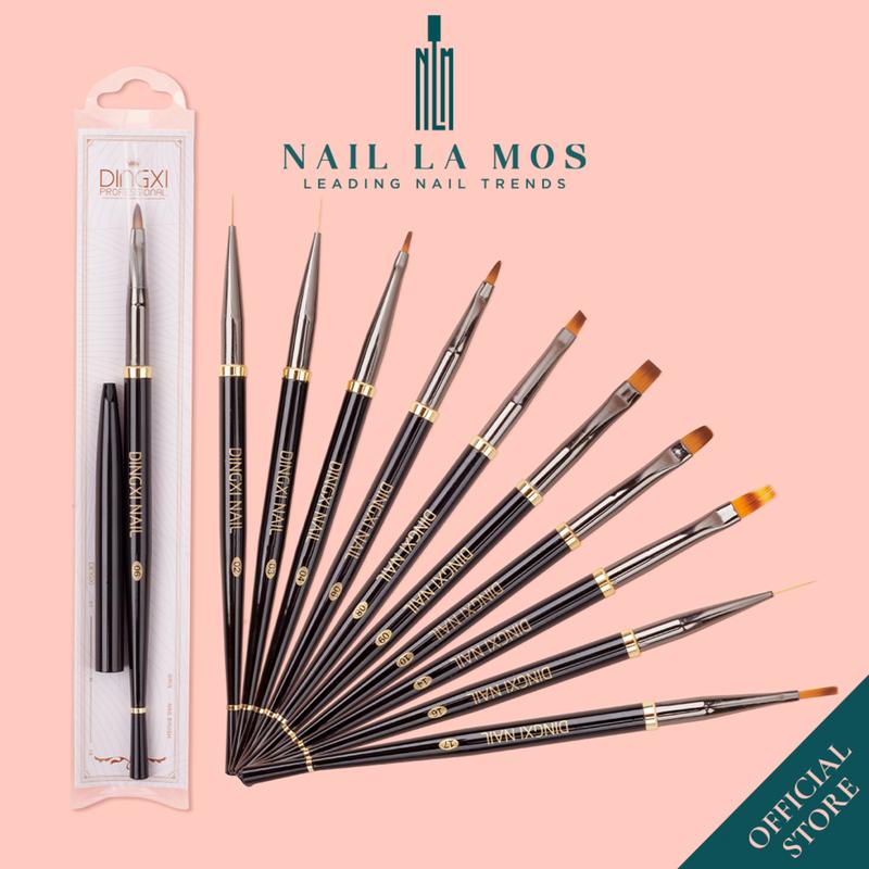 Cọ vẽ móng DINGXI chính hãng cao cấp - Cọ nail Nhật loại tốt cọ nét cọ bản cọ đắp gel cọ ombre chuyên dụng lẻ chiếc