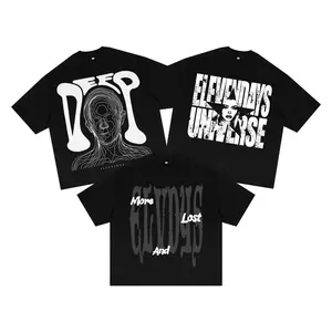 Elevendays Boxy fit MORE and LOST Black Kaos Oversized Pria dan Wanita Cotton20S