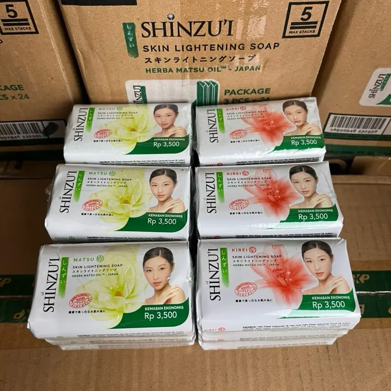 Sabun Shinzui Batang 6pcs Kemasan Ekonomis 60gram, Sabun Mandi Soap - Wangi, Lightening, Kaki, Mencerahkan, Pencerah, Perawatan Berminyak 2