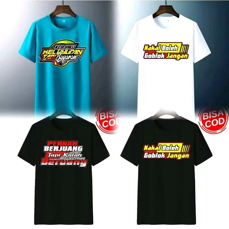 kaos kata kata kece paket isi 8 kaos/atasan dewasa pria wanita sablon DTF 1