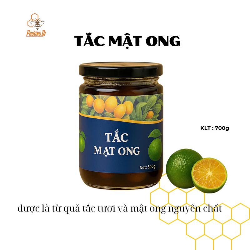  Tắc  Mật Ong Nguyên Chất – Hũ Thủy Tinh 650g – Không Đường – Thơm Mát Dễ Uống 