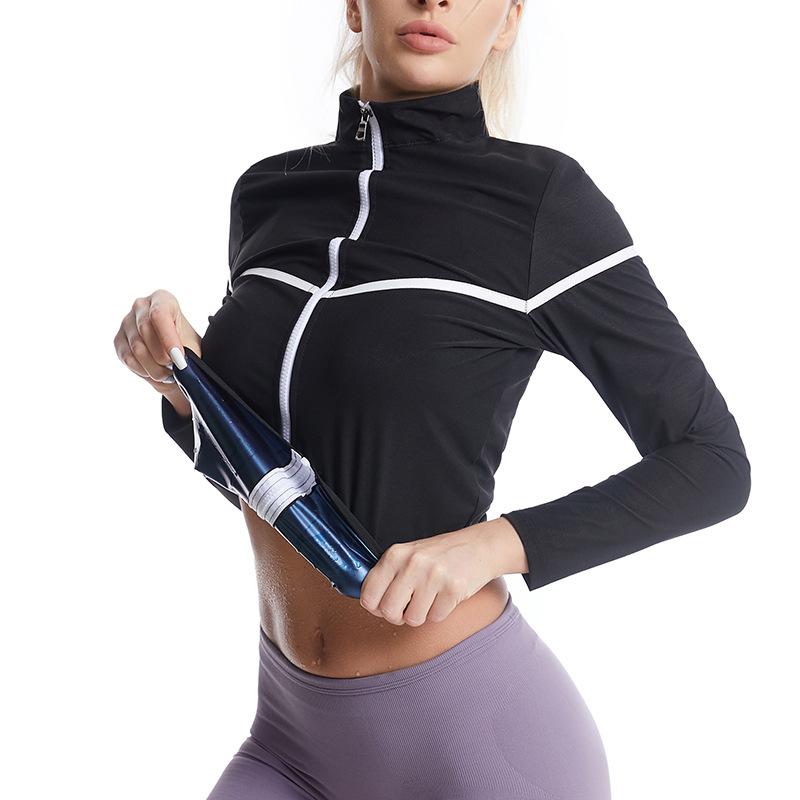 Product Introduction of Sauna Suit Set Sweat Suit for women Long Sleeve Zipper Shirt and Leggings for Comfort and Performance Workout Top Slimming Sauna Shirt Weight Loss Compression fast sweating track suit Gym Weightlifting Running Fitness Cycling Yoga Pilate 21