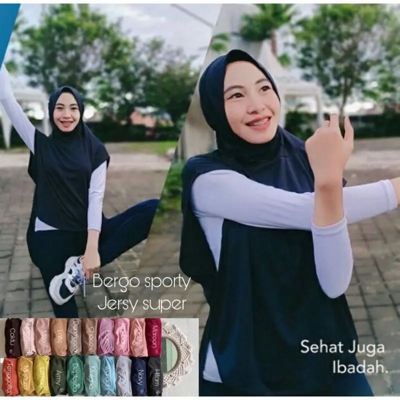 Hijab sporty olahraga / hijab olahraga / jilbab instan olahraga / kerudung olahraga / hijab gowes