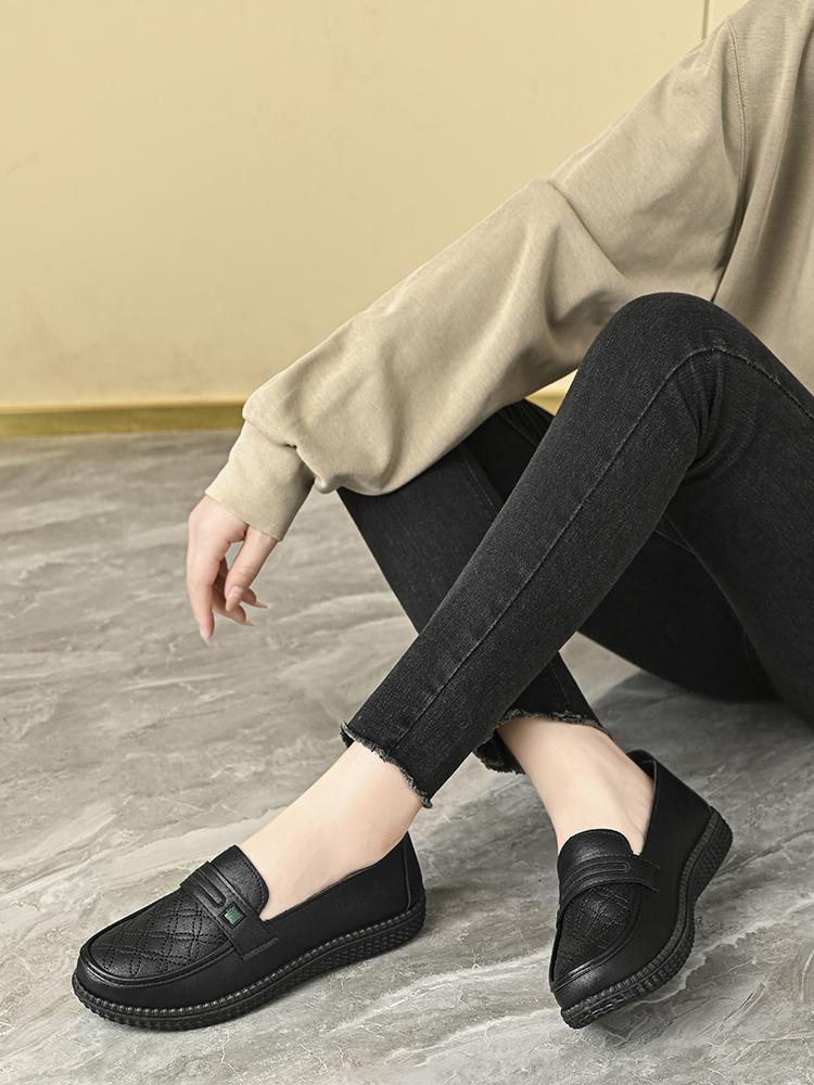 Product Introduction of Sepatu Wanita Flat Shoes Wanita Kulit Korea Kulit Asli Fashion Terbaru Sepatu Kantor Elegan Nyaman Bernapas Ringan Kasual Karet 5