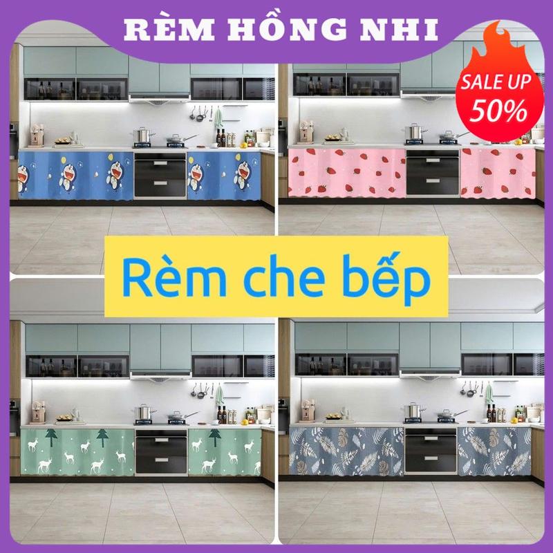   size lớn 3m  Rèm che bếp dán kệ bếp bồn rửa chén tủ bếp mini phòng trọ KÈM GAI DÁN tiện dụng 
