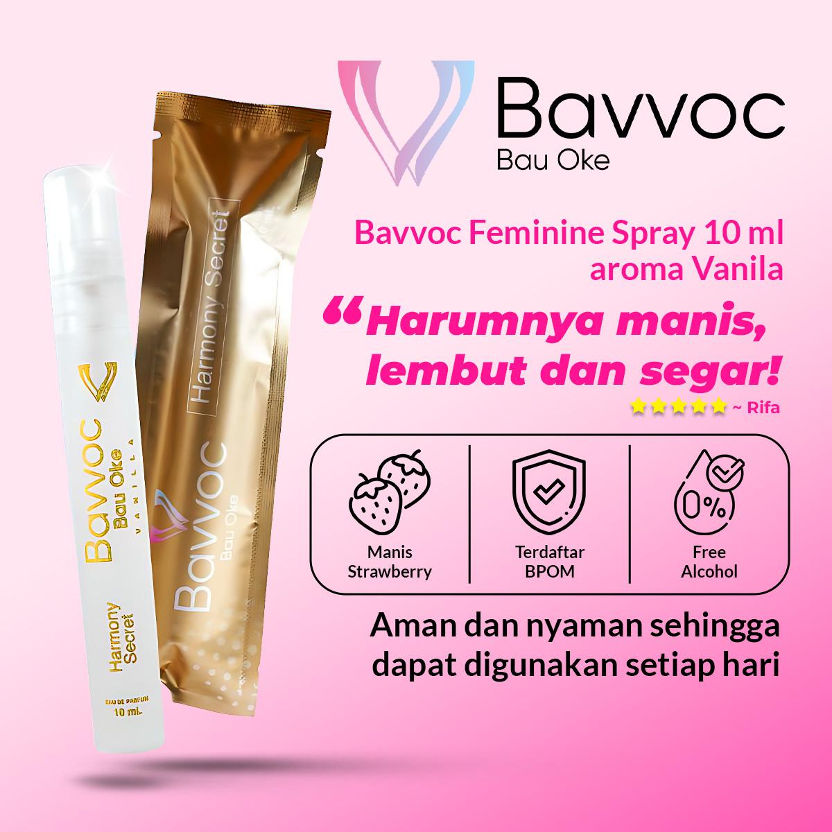 BAVVOC Feminine Spray Wanita Wangi Vanila Non Alkohol 10ml I BPOM I Halal