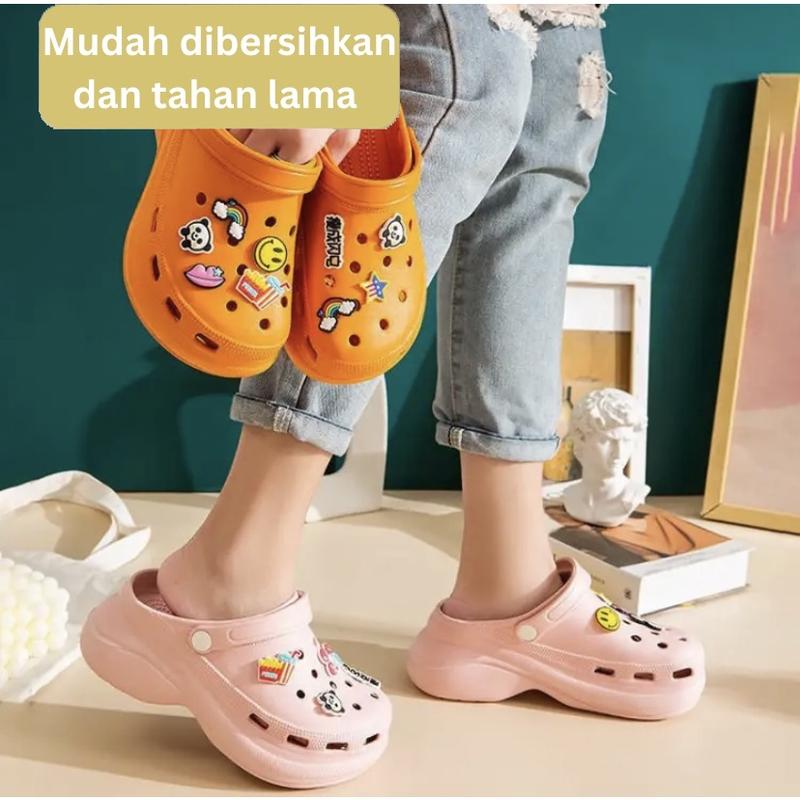 Product Introduction of Dejavu Sandal Slop Wanita Karet Sendal Wedges Wanita Sandal Kodok Rumah Selop Baim Dewasa Kekinian Sandal Anti Slip HSN124 19