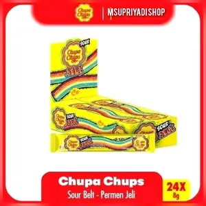 Chupa Chups Sour Belt Raibow Isi 24 pcs × 7 gr