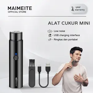 MAIMEITE Mini Electric Shaver Mini Cukur Jenggot Portable Electric Razor Beard Knife USB Charging Biru Kumis Elektrik Mesin Wajah Pencukur
