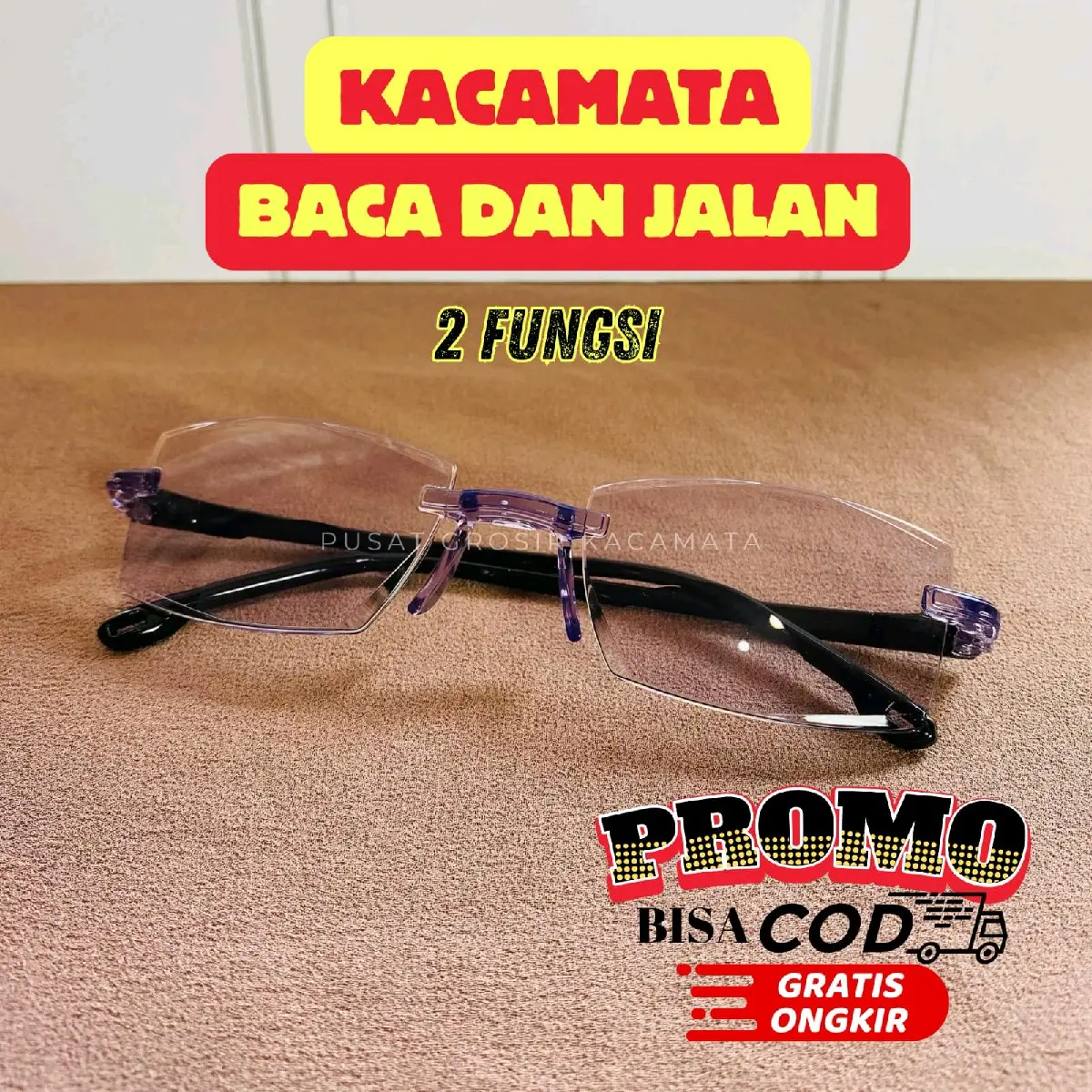 Kacamata Baca dan Jalan Kacamata Plus Double Fokus Lensa Lentur Anti Patah Untuk Pria Wanita Free Box Anti Radiasi Sinar HP dan Komputer