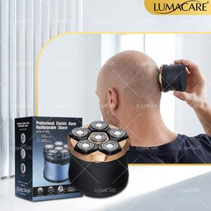 Lumacare 6D回転式カミソリ（メンズ用）、電動シェーバー、デュアル浮動磁気ヘッド、LEDディスプレイ、リチウムイオンバッテリー、USB充電