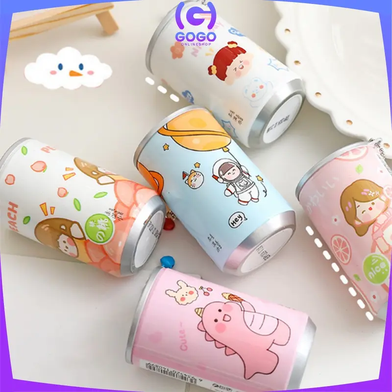 GOGO-C792 Tissue Basah Kaleng Mini Korea Karakter Lucu Isi 30 Lembar Sekali Pakai Portable / Tisu Basah Travelling Botol Unik Praktis dengan Rantai Import 1