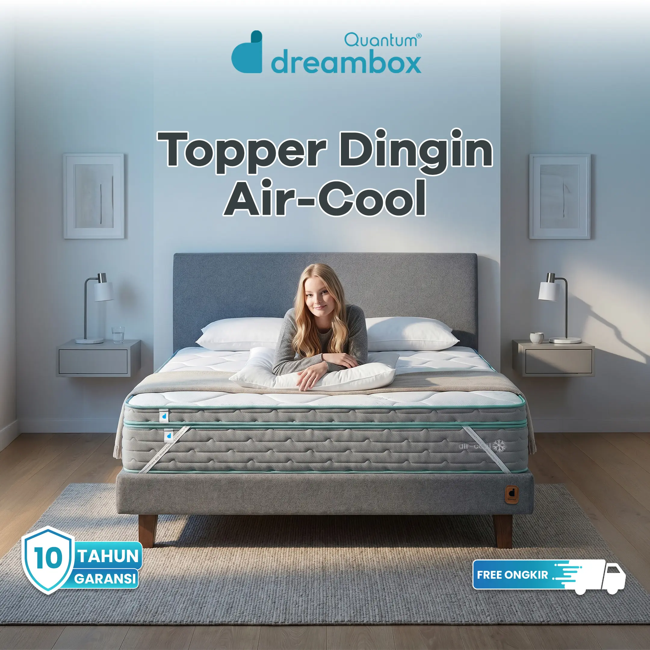 Quantum Dreambox Cooling Topper AirCool / Topper Kasur Dingin / Cool-to-Touch