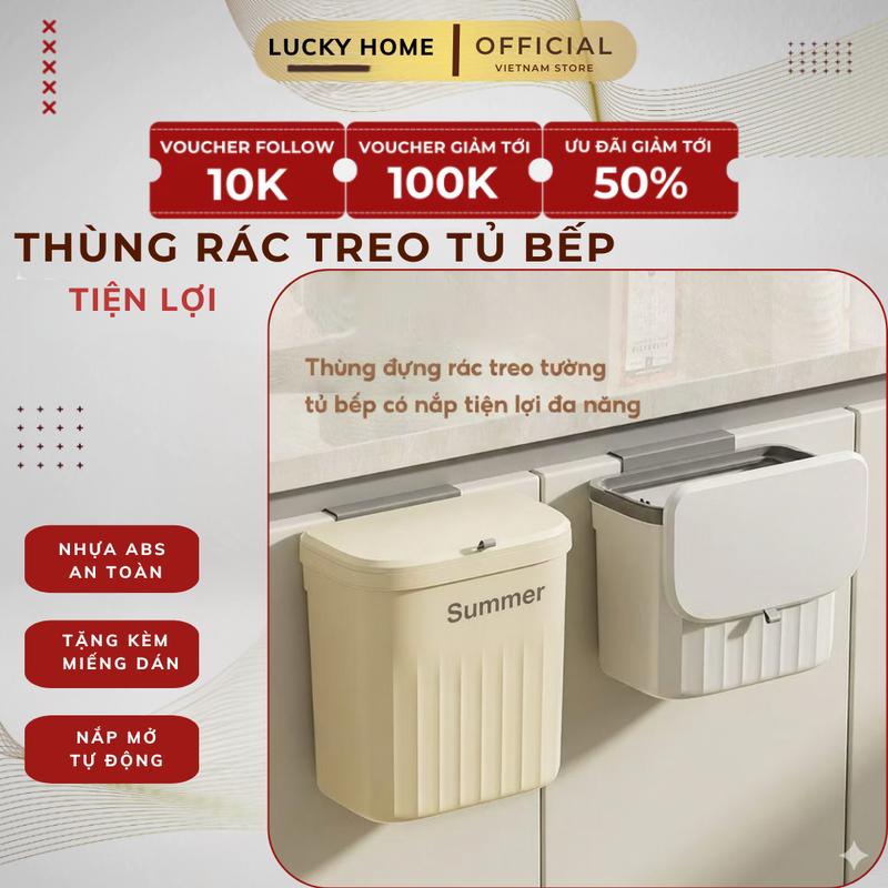 Thùng Rác Treo Tường 12L Thùng Rác Nắp Lật Thùng Rác Thông Minh Gắn Tường Tủ Bếp Tiện Dụng Nhà Bếp SP000980