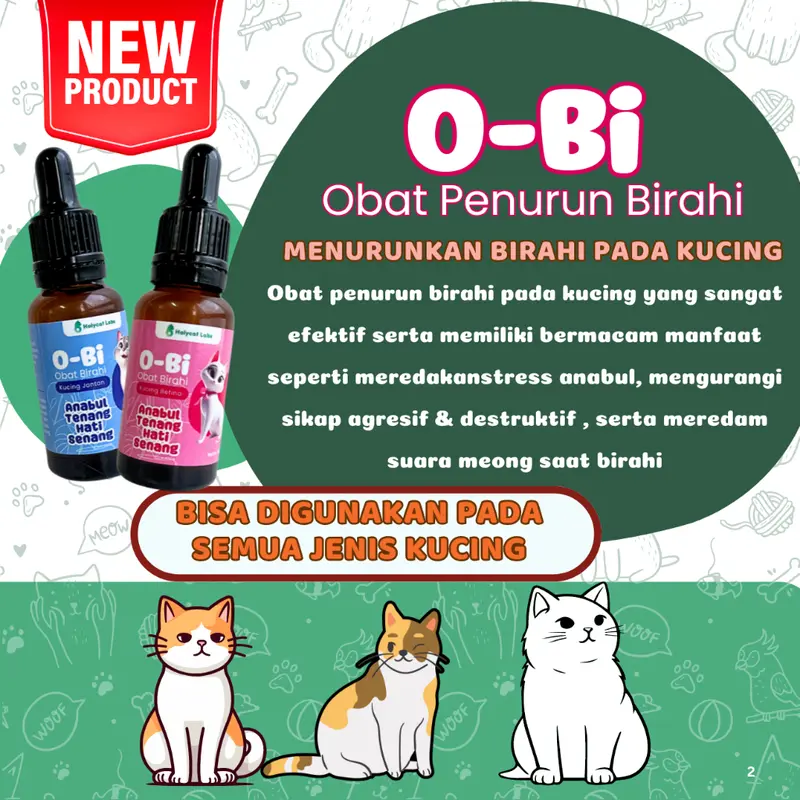 O-BI Premium Obat Penurun Birahi Kucing Herbal isi 20ml - Obat Royal Care Anti Birahi Kucing Alami 4