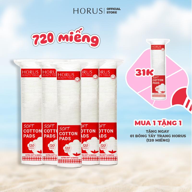   CFV Chanhbeauty x Horus   Quà tặng 1 bông tẩy trang   COMBO 5 bông Horus Bông tẩy trang Soft Cotton Pads 120 pads 