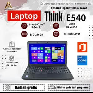 LAPTOP E540  intel i3 Gen 4 RAM 8GB-16GB SSD 256GB-512GB  Layar 15.6 inci Windows 10 Pro Mulus Berkualitas Bergaransi Murah untuk Pelajar Sekolah