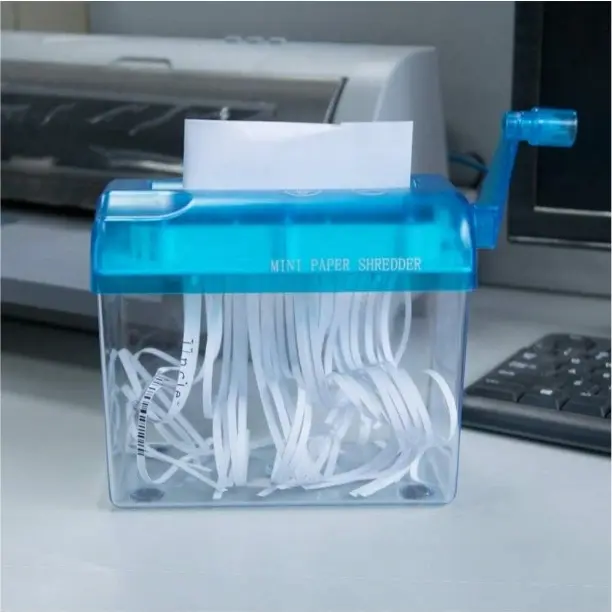 1 Piece Office Manual Shredder Household Small Mini Paper Shredder Tool Hand Cranked A6 File Shredder