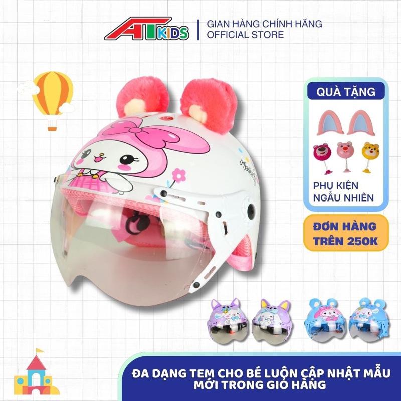 MŨ BẢO HIỂM EM BÉ KÍNH 1/2 CHO BÉ CUTE, NHIỀU MÀU SẮC VÀ TEM ĐÁNG YÊU