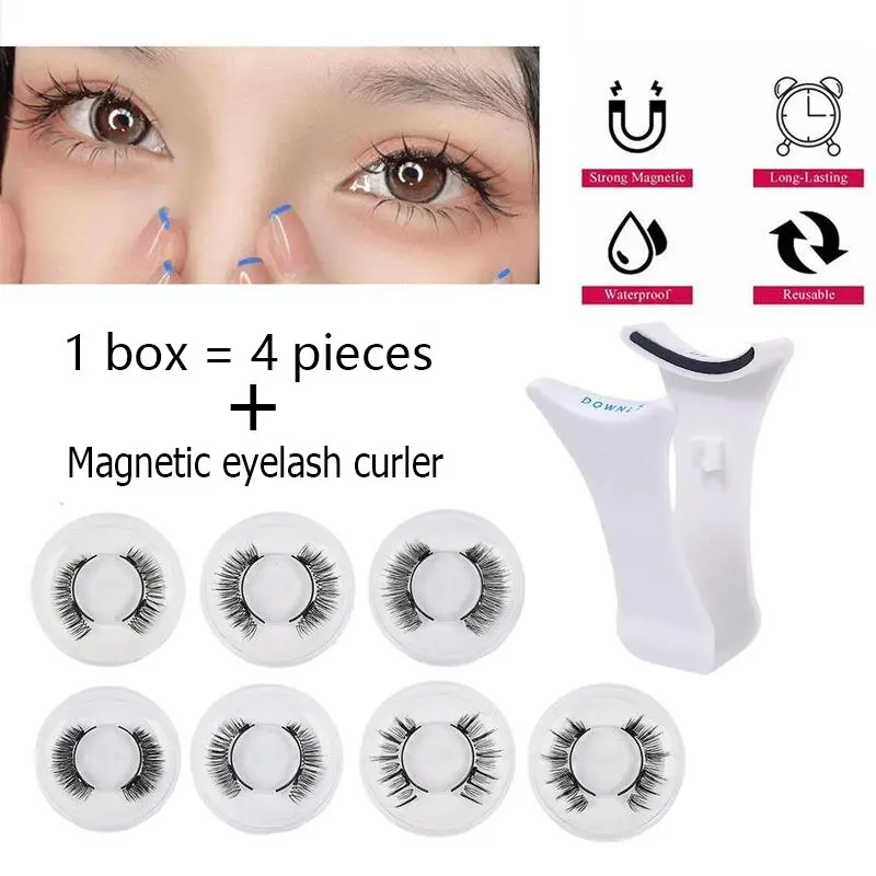 Lông Mi Giả Nam Châm 3D Tự Nhiên, 1 Cặp, Không Keo, Mở Rộng, Để Trang Điểm