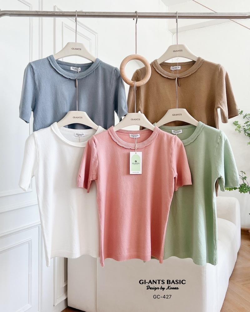 Product Introduction of SA [ GC - LEHER VARIASI BUNGA POLOS]  Knitwear  Casual BAJU ATASAN WANITA BAHAN KNIT HALUS TEBAL TANGAN LENGAN PENDEK Baju Top 31