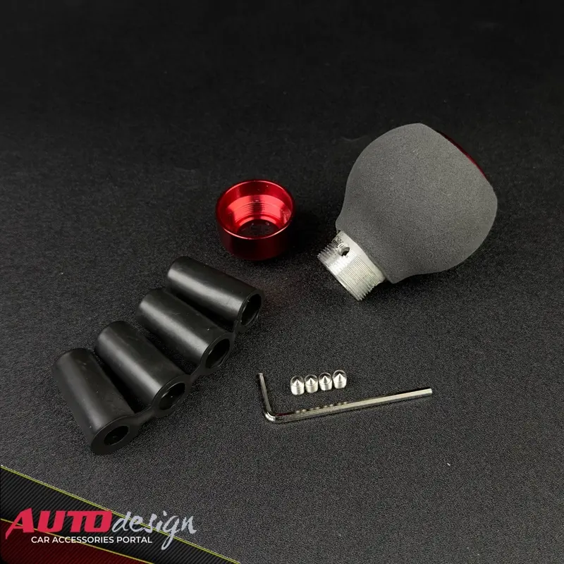 Tuas Persneling Mobil Universal MOMO Gear Shift Knob Suede Alumunium PVC dengan 4 Pcs Ukuran Karet - Accessories, Baut 5