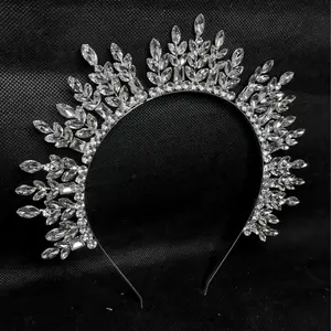 Mahkota Hazel - Mahkota Kristal Mewah - Mahkota Wedding Putih