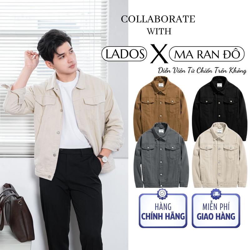 Áo khoác kaki nam LADOS-2113 cổ bẻ nút kim loại form regular fit kiểu basic trẻ trung