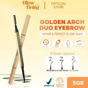 MINIPINK Pensil Alis Golden Duo Eyebrow 2 in 1 Drawing Natural For All Skin Anti Air BPOM - MP044