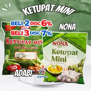 Adabi NONA Ketupat Mini Instant isi 30 pcs Food EXP NOV 2027 Kenyal Praktis dan Lezat Rice Bubur Kemasan Mini Bahan Berkualitas Harum Wangi