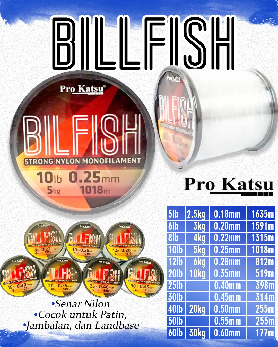 Senar Pro Katsu Billfish Nilon Super Panjang