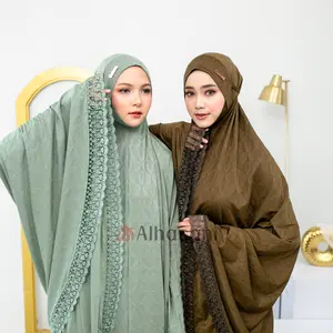 [Gratis Scrunchie] Mukena Jersey Jumbo Renda Mewah Dagu Tertutup Jaguard Haura Muslim Dewasa Bordir Mukenah