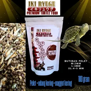 Pelet kura air IKI RYUGU Premium pelet Makanan Kura-Kura Air Premium 100gr – Pellet + Udang + Maggot/makanan kura kura air/turtle food/pelet turtle/pelet kura brazil/makanan kura kura air/pelet kura kura air turtle/makanan kura brazil/pelet kura hijau