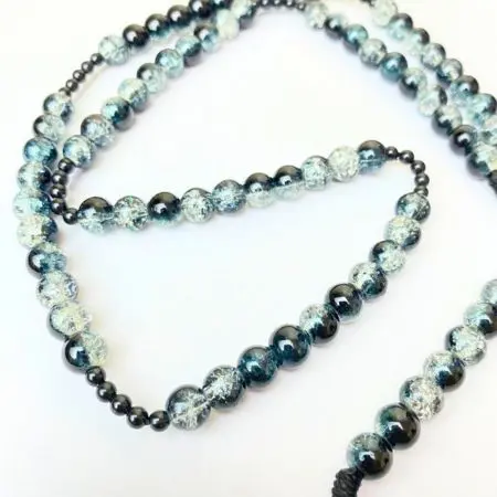 Kalung Rosario Batu Pecah Bapa Kami 77 - Hitam, 8mm - Manik Batu Eksklusif 3