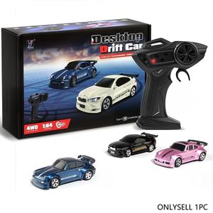 1/64ミニRCドリフトカー、1箱4WD高速リモコンレーシングスポーツカー、LEDライト付き、デスクトップエンターテインメント、男の子の誕生日プレゼント