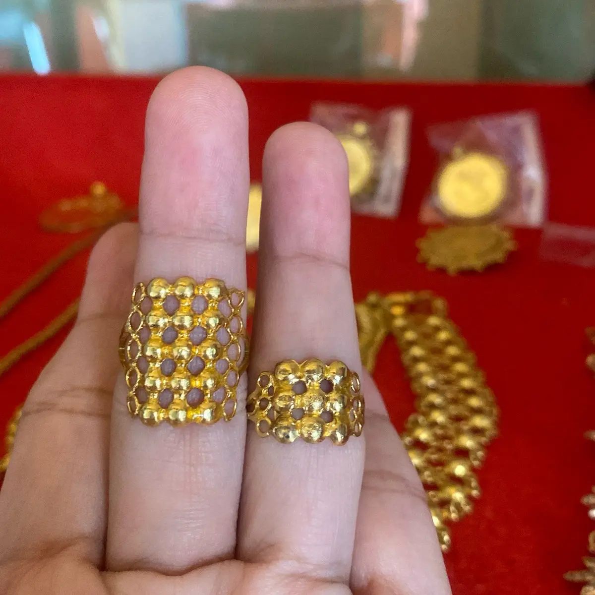 Cincin merica baris 3 dan 2  Bahan lapis cristal