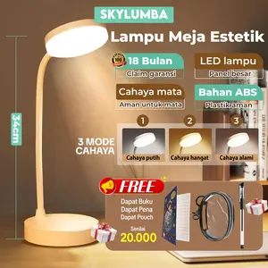 Skylumba Lampu Meja Serbaguna LED Lampu Belajar Estetik Perawatan Mata 3 Varian Pencahayaan Aesthetic Multifungsi LL08
