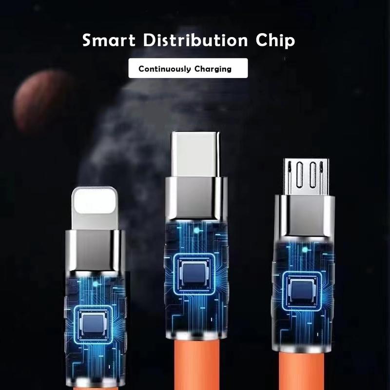Product Introduction of BROWEY  Multi Charging Cable, 3 in 1 Charger Cord, 60W USB-C Fast Charge, 4ft Multiple USB Cable Universal Charging Cord with iOS/Type-C/Micro USB, for Phones, iPad, MacBook 6