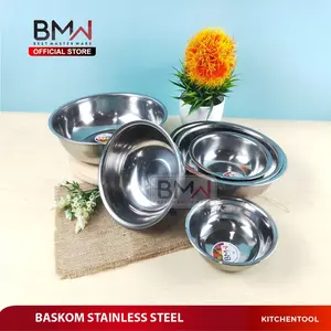 Baskom Kobokan Mangkok Mangkuk Wadah Penyimpanan Stainless Steel 201