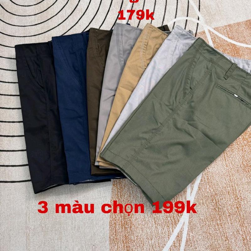Mã2 :combo 3 quần short kaki dây kéo phom dáng mặc qua gối